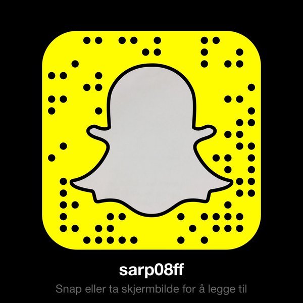 Scan coden og legg oss til på Snapchat. Legg eventuelt til sarp08ff.